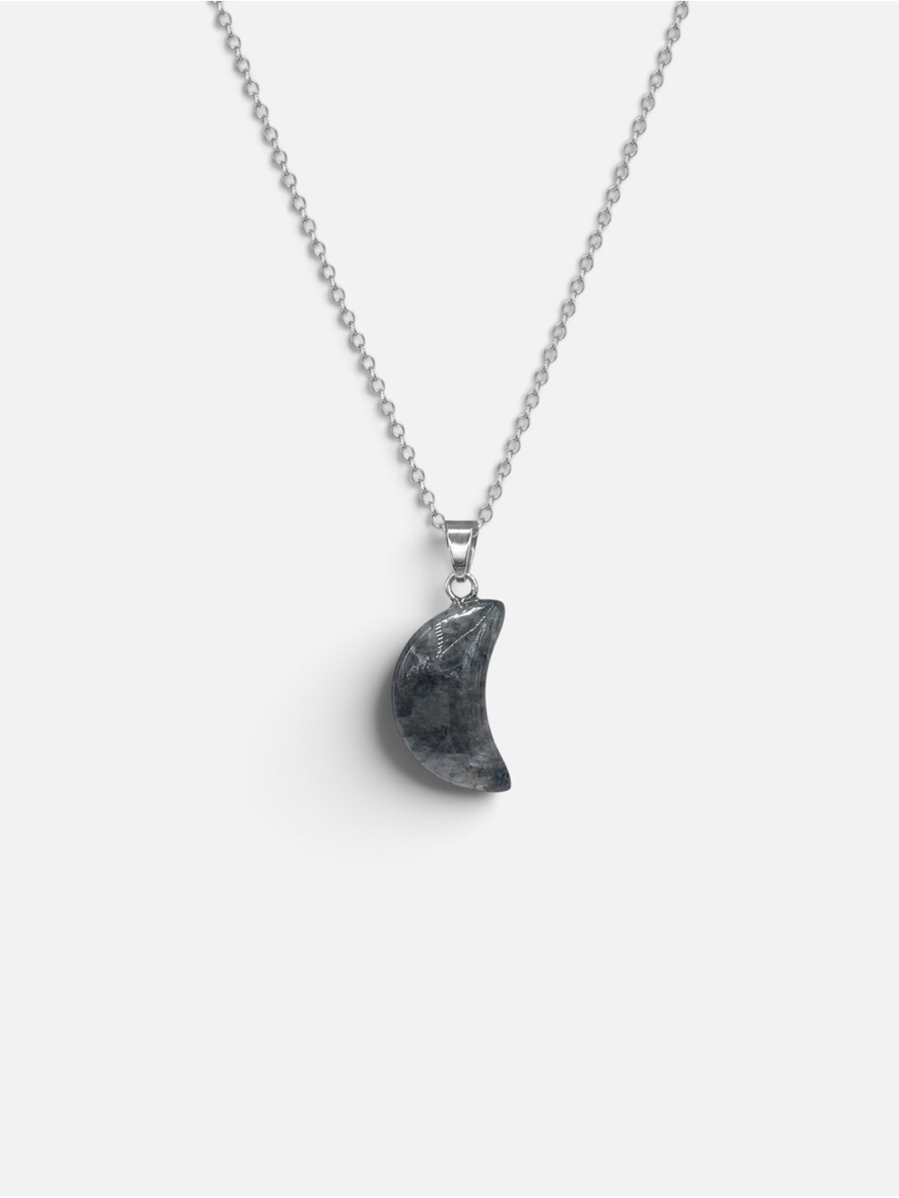 NORWEGIAN MOONSTONE (LARVIKITE) MOON NECKLACE